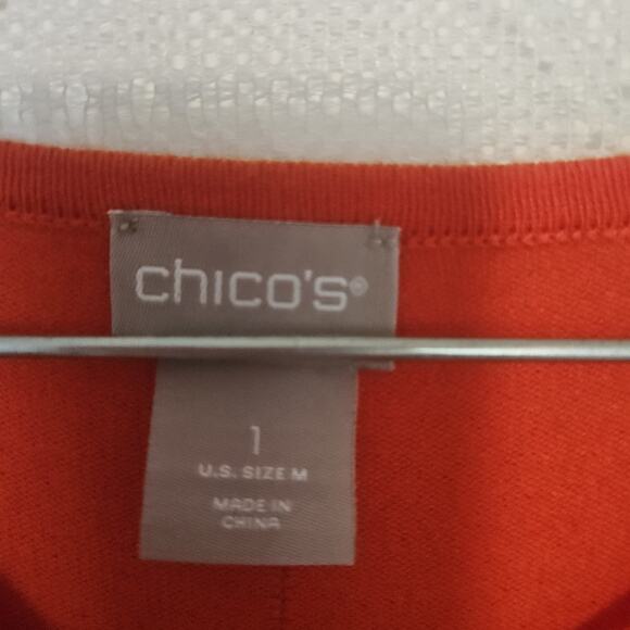 Chicos Medium Size 1 Soft Warm Cashmere Blend Tunic Sweater Oversized Colorful - Picture 3 of 12